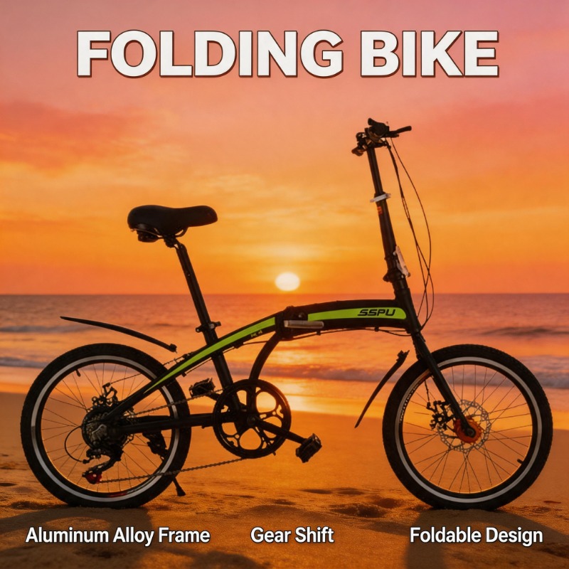 Commuter Biking - 20-calowy lekki składany rower z aluminium,