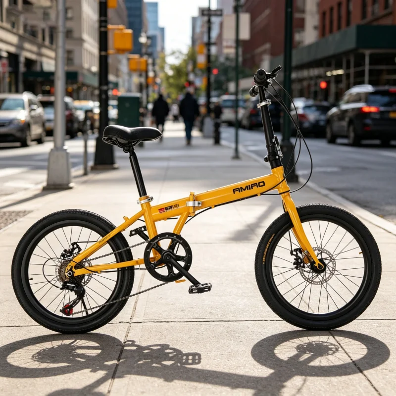 Commuter Biking - Rower składany z żółtymi felgami 20