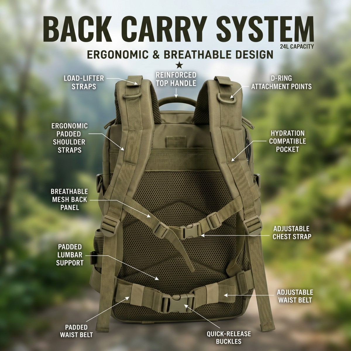 Plecak taktyczny Molle 24L dla – Cycling Commute Distance recenzja i cena
